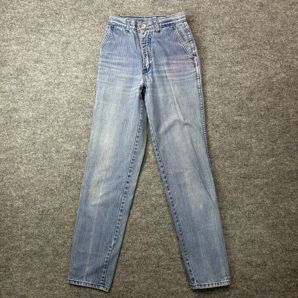Vintage Cartouche Mom Jeans Womens Blue Denim Slim Tapered Leg Classic - 24X29.5